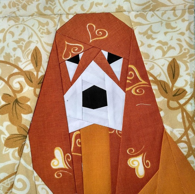 Dog quilt block pattern, Basset hound, Animal quilt, Modern home decor