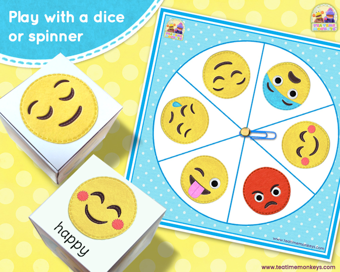 feelings emotions bingo an editable dice spinner