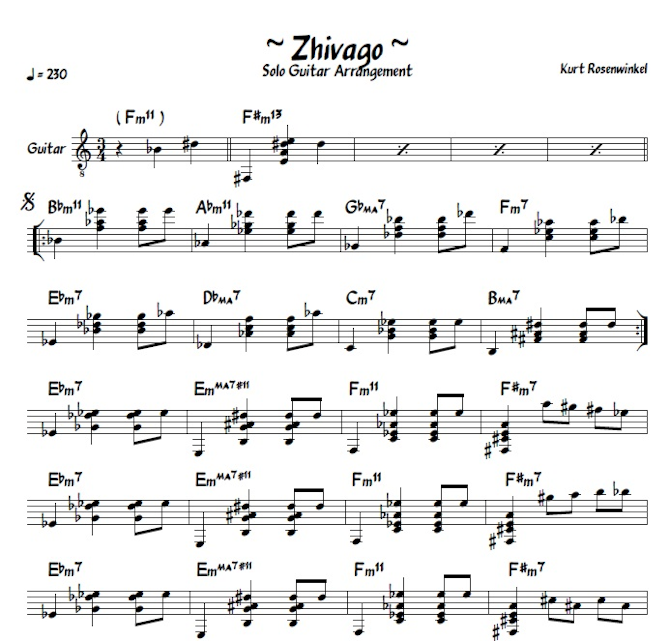 Kurt Rosenwinkel Zhivago Solo Guitar Arrangement Payhip
