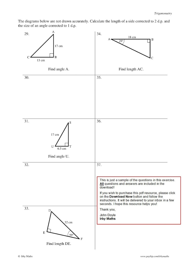 Trigonometry - Notes, Examples and Exercises - Payhip