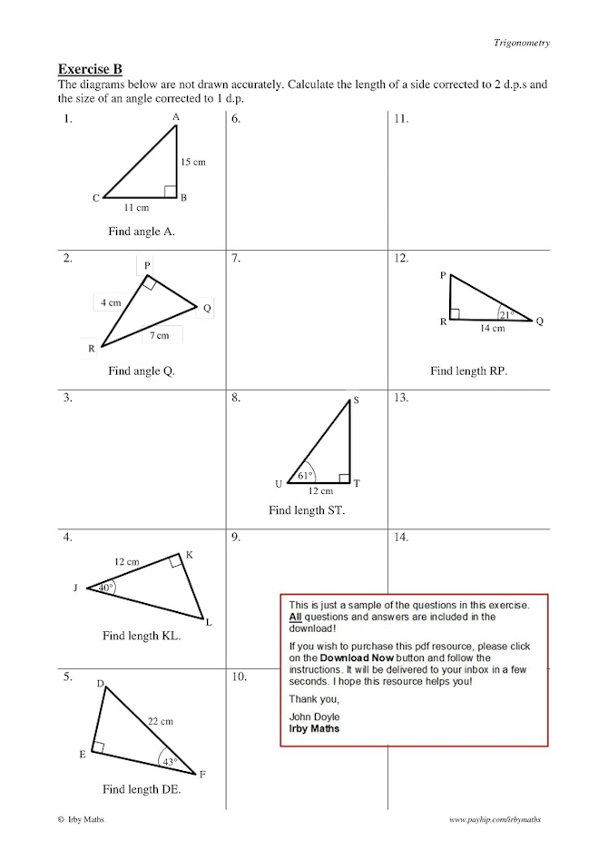 Trigonometry - Notes, Examples and Exercises - Payhip