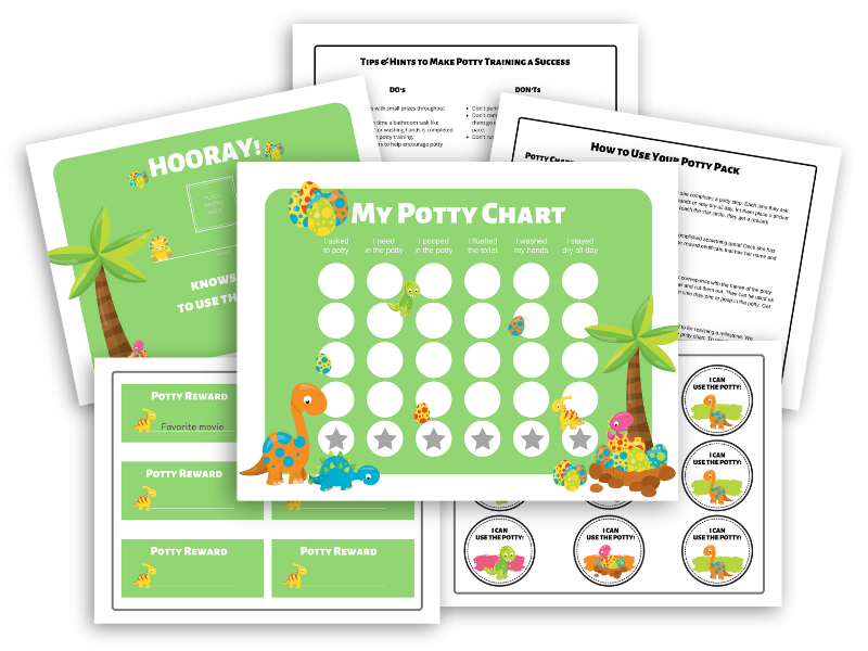 Dinosaur Potty Training Chart Bundle - Payhip