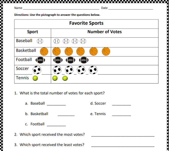 Favorite Sports Pictograph with Question - Payhip