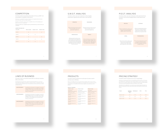 Simple Business Plan Template for Google Docs Payhip