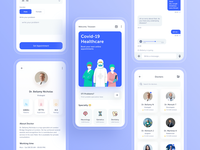 Doctors Appointment Free UI Kit - Payhip