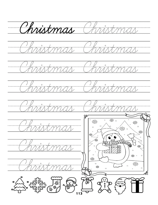 Christmas Cursive Handwriting Workbook For Kids - Payhip