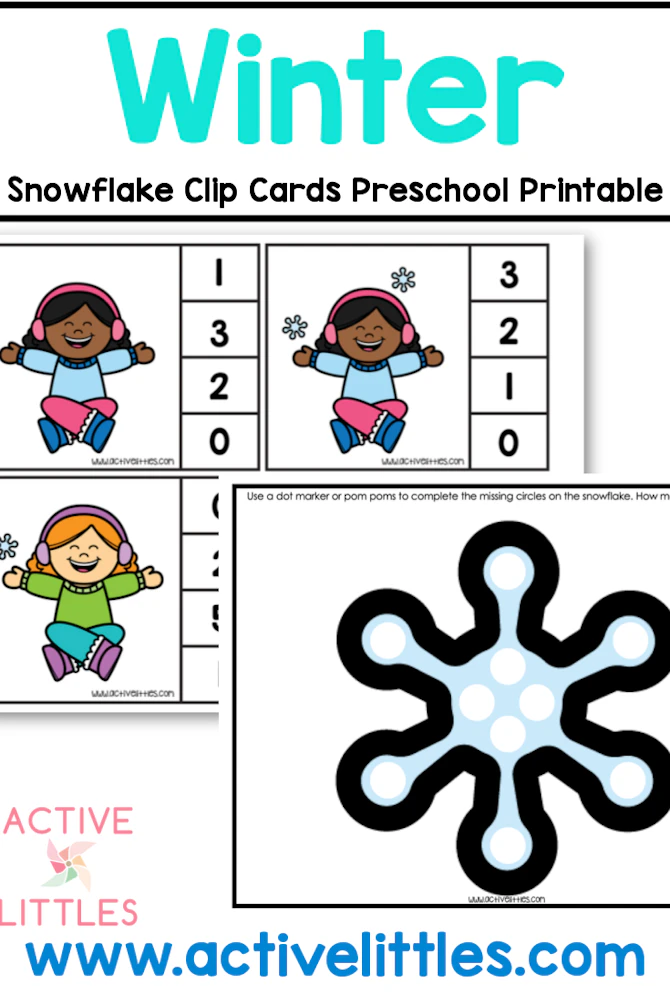 Winter Snowflake Clip Cards Prek Printable - Payhip
