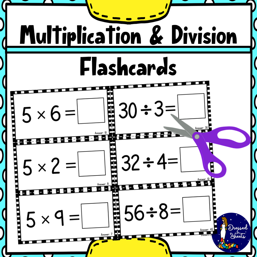 printable multiplication division flashcards payhip