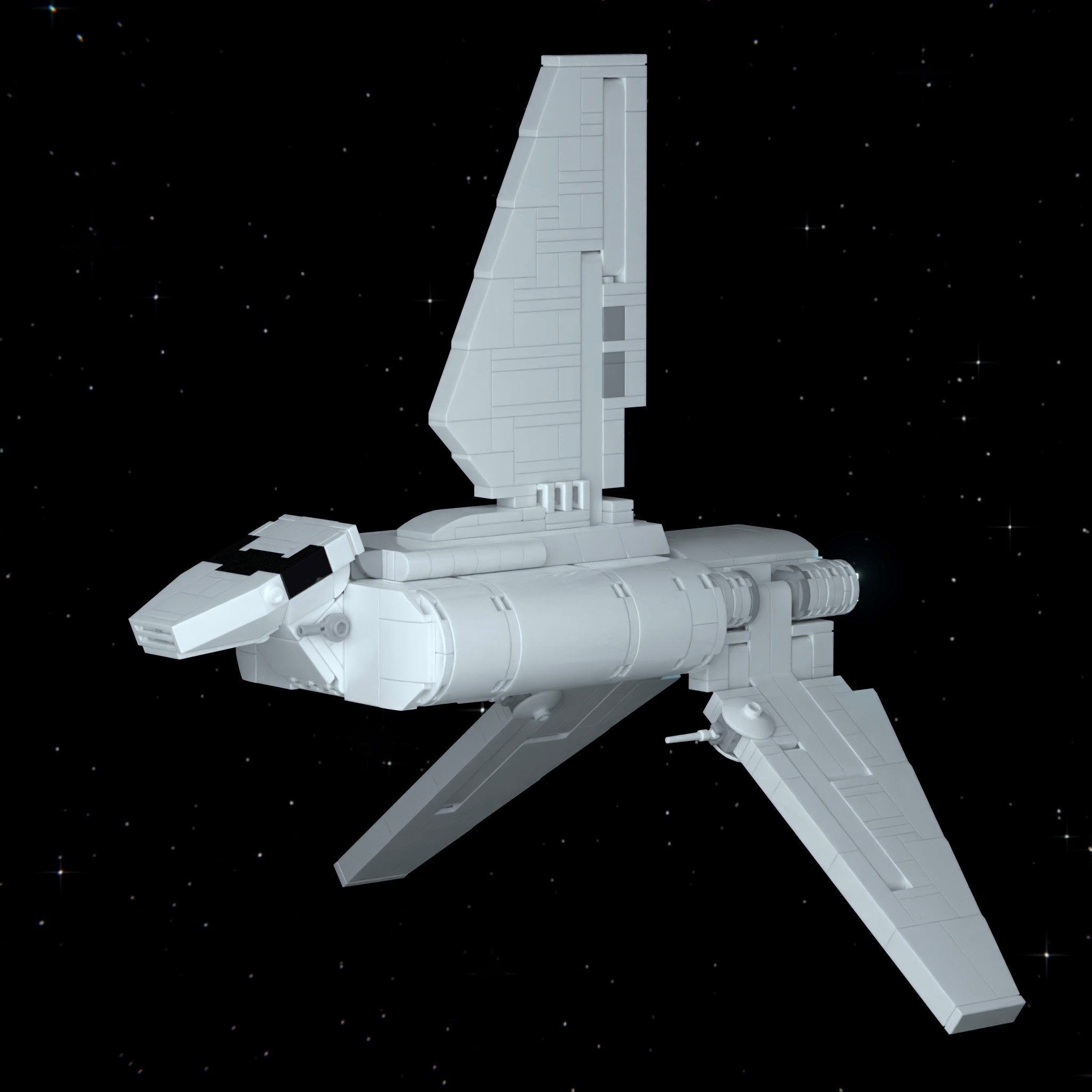 MOC Star Wars Sentinel class Imperial Shuttle Instructions NO BRICKS 